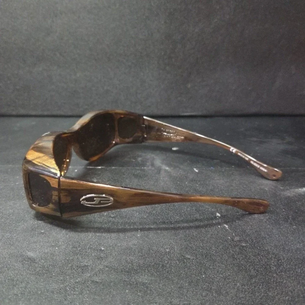 Jonathan Paul Fitovers Glides 008A Sunglasses Brown Woodgrain Wrap Around Mens